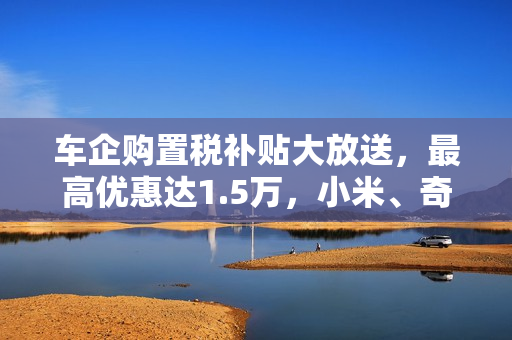 车企购置税补贴大放送,最高优惠达1.5万,小米、奇瑞、长安等全系车型齐享福利 车企购置税补贴大放送,最高优惠达1.5万,小米、奇瑞、长安等全系车型齐享福利