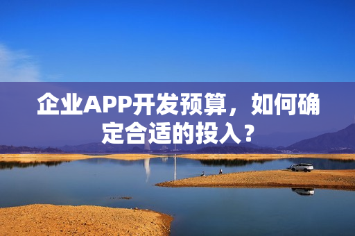 企业APP开发预算，如何确定合适的投入？
