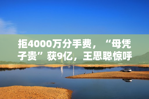 拒4000万分手费，“母凭子贵”获9亿，王思聪惊呼她才是高端玩家