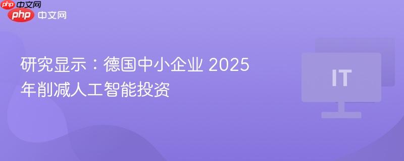德国中小企业削减人工智能投资计划，研究揭示未来趋势到2025年