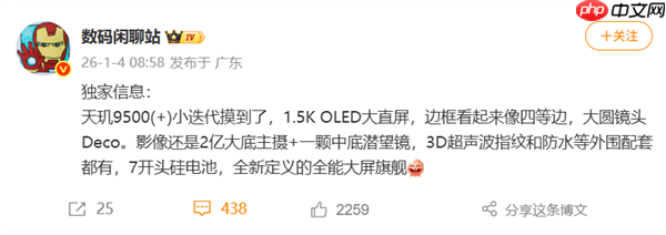 7000mAh大电池!vivo X300s配置曝光:1.5K大直屏+2亿主摄