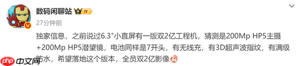神秘小屏手机遭曝光 双2亿像素镜头 猜猜是谁家的？