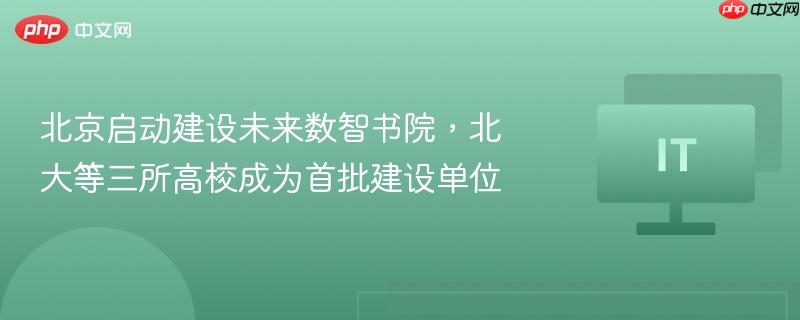 北京启动未来数智书院建设，北大等三所高校首批参与建设
