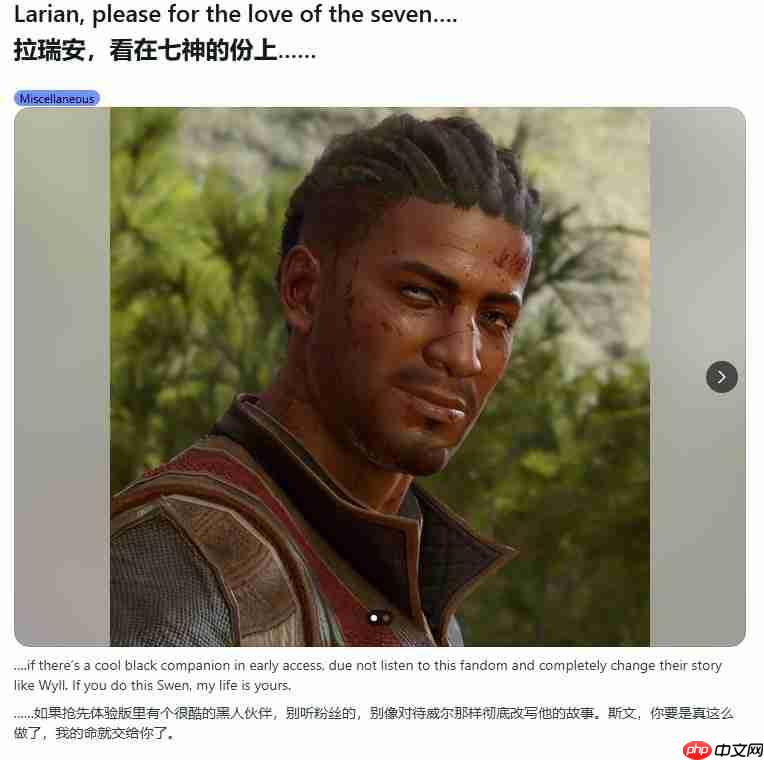 玩家请愿拉瑞安:《神界》新作别听社区反馈瞎改