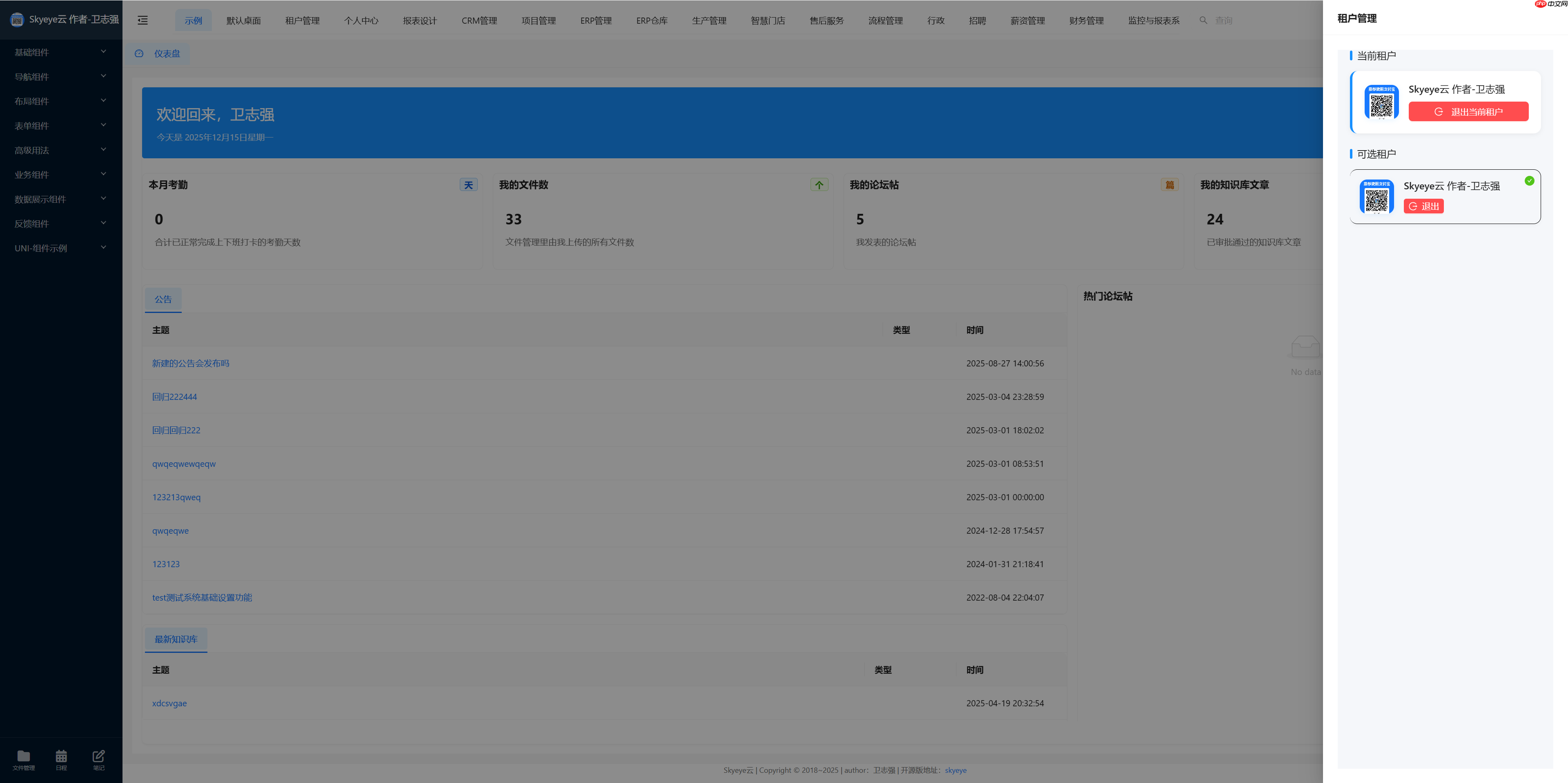 【Skyeye云 V2.5.12重磅更新】8 大模块全面升级!设计器,零代码,效率倍增新体验