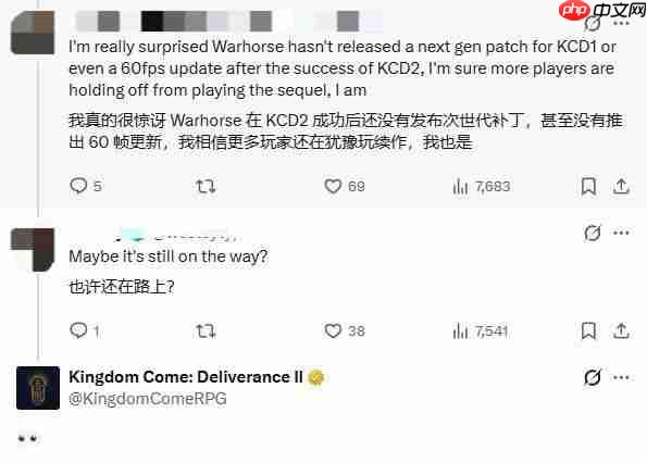 《天国：拯救》或有次世代更新？官方神秘互动引猜测