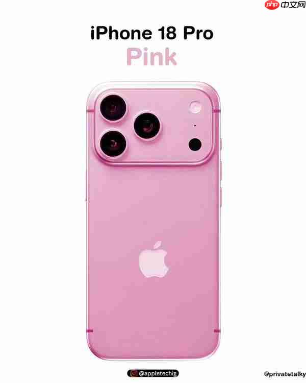 iPhone 18 Pro五款新配色渲染图曝光：蓝紫绿粉银五色