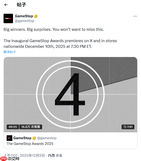 任天堂年度最差!知名游戏零售商GameStop评选年度游戏