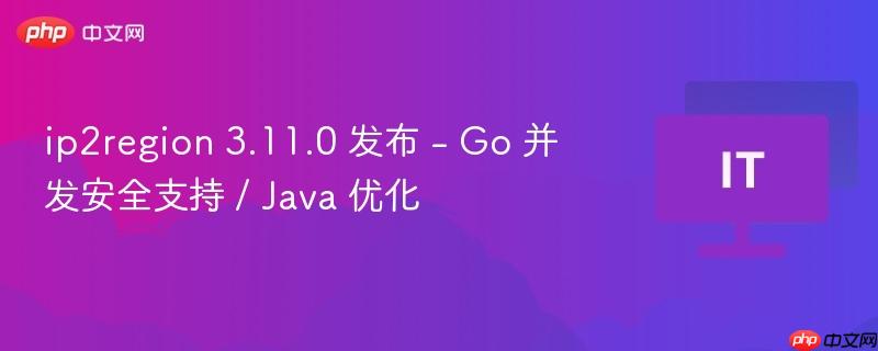 IP2Region 3.11.0发布，支持Go并发安全与Java性能优化