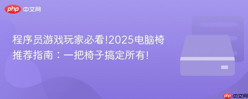 程序员游戏玩家必备指南，精选2025电脑椅，一把搞定所有需求！