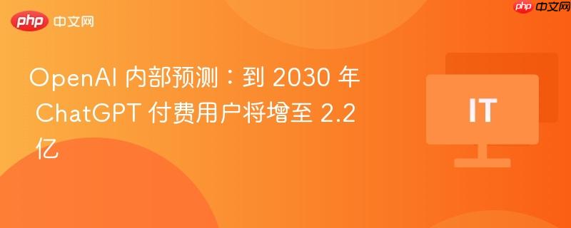 OpenAI预测，ChatGPT付费用户数量到2030年将增至近二十二亿人次增长预测