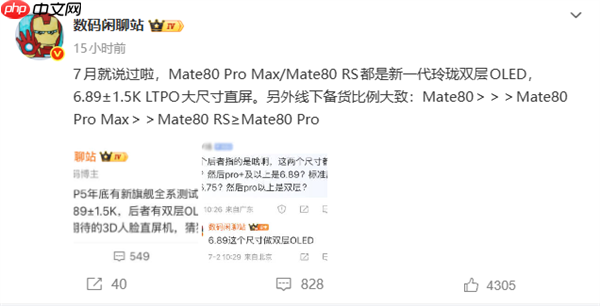 华为Mate 80系列备货量出炉:主推Pro Max 标准版管够放开买