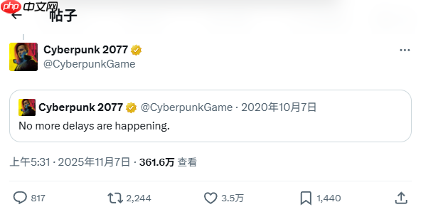 CDPR调侃《GTA6》延期 引发玩家抨击:你也配开玩笑?