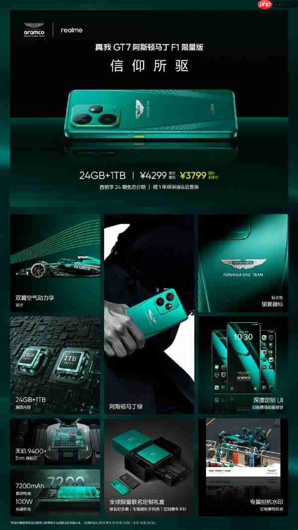 真我GT8 Pro阿斯顿马丁F1限量版公布:11月10日正式开售