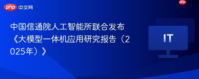大模型一体机应用研究报告（2025年），中国信通院人工智能所联合发布