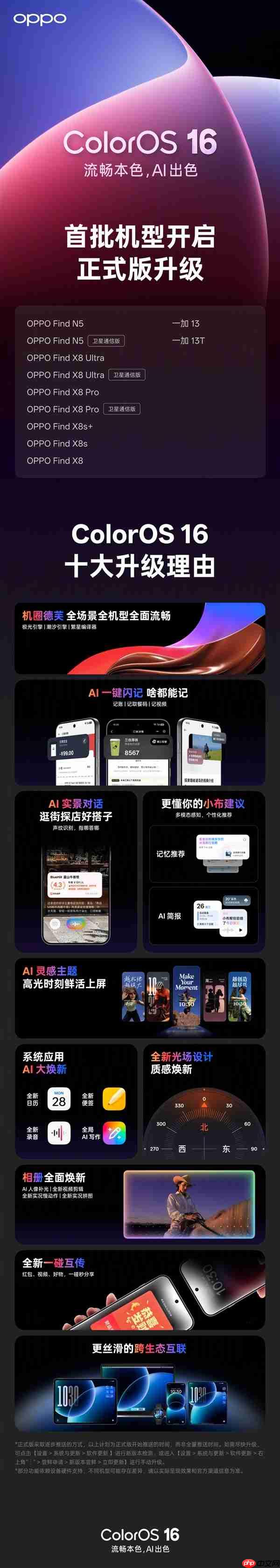 机圈德芙 ColorOS 16正式版推送:首批适配11款机型