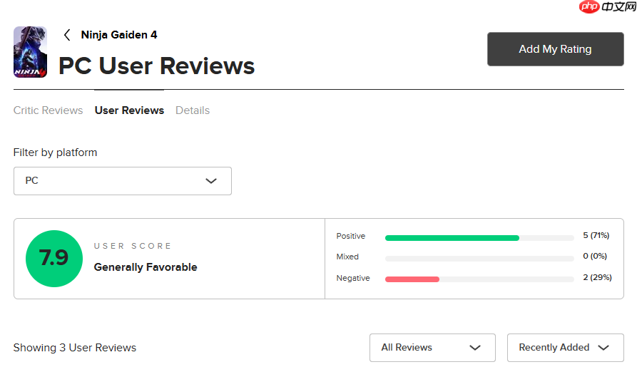 《忍者龙剑传4》M站玩家评分8.4分:音乐超赞 战斗太爽!