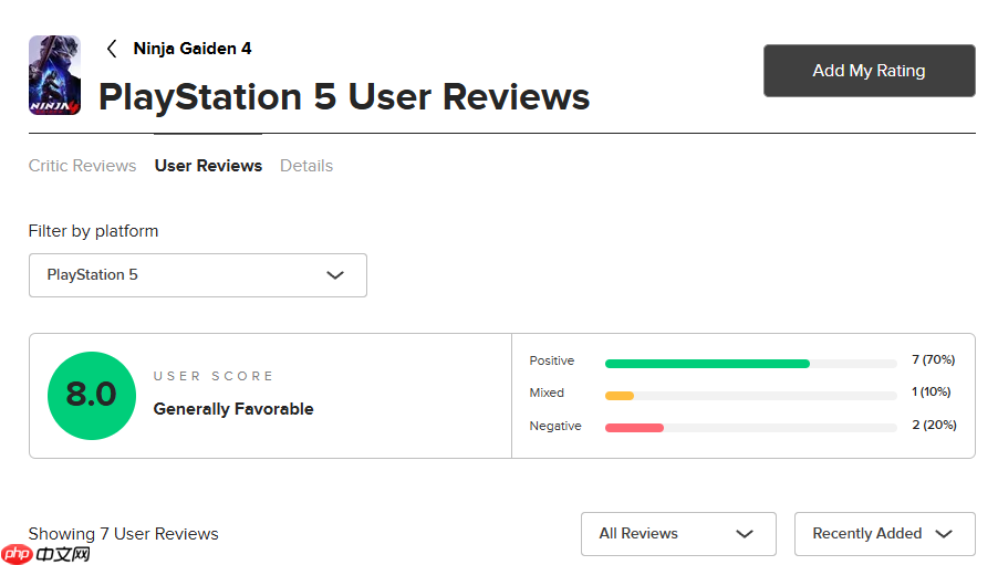《忍者龙剑传4》M站玩家评分8.4分:音乐超赞 战斗太爽!