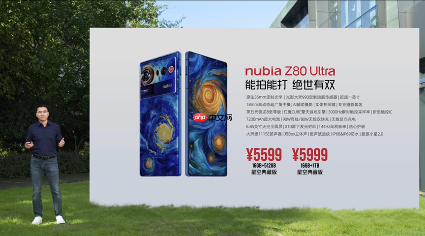 努比亚Z80 Ultra正式发布 35mm大底主摄+第五代骁龙8至尊版 4999起！