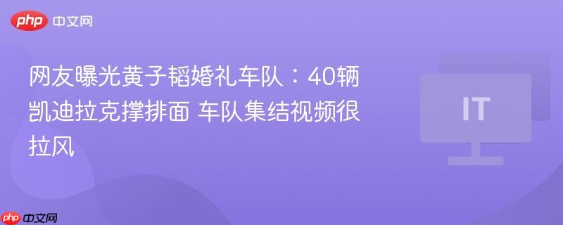 网友爆料黄子韬豪华婚礼车队，凯迪拉克集结四十辆，场面震撼！