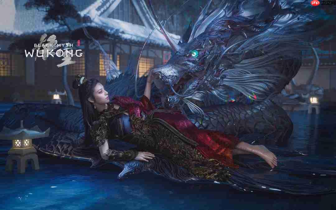 《黑神话:悟空》亢金星君3D模型图 与亢金龙嬉戏