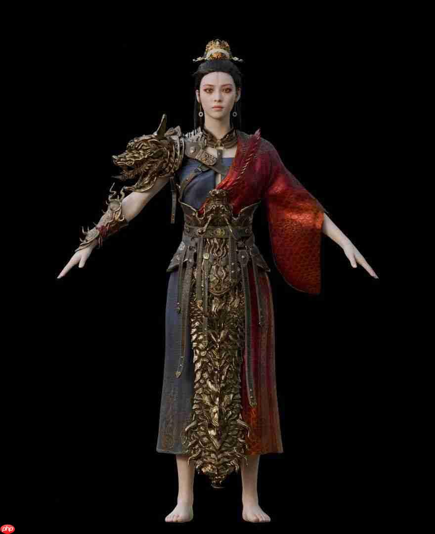 《黑神话:悟空》亢金星君3D模型图 与亢金龙嬉戏