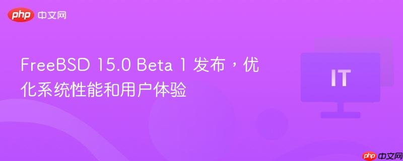FreeBSD 15.0 Beta 1发布，系统性能和用户体验优化升级