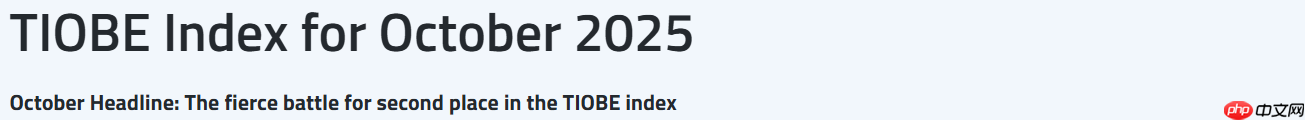 TIOBE 10 月榜单:C、C++ 和 Java 争夺第二名