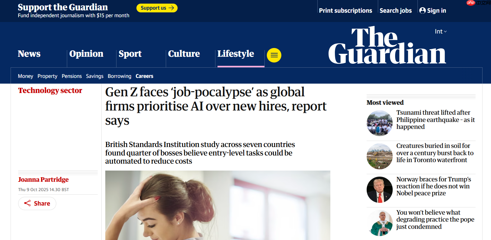 全球企业转向AI取代新员工，年轻一代面临就业灾难的挑战