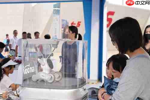 Loona宠物机器人“萌翻”2025中网球场