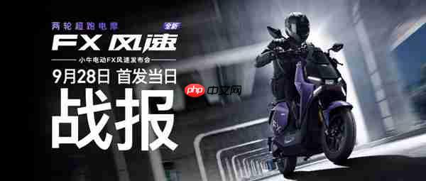 小牛FX风速款首销战报:5小时全渠道销量14252台 以“价值重构”引爆全民抢购潮