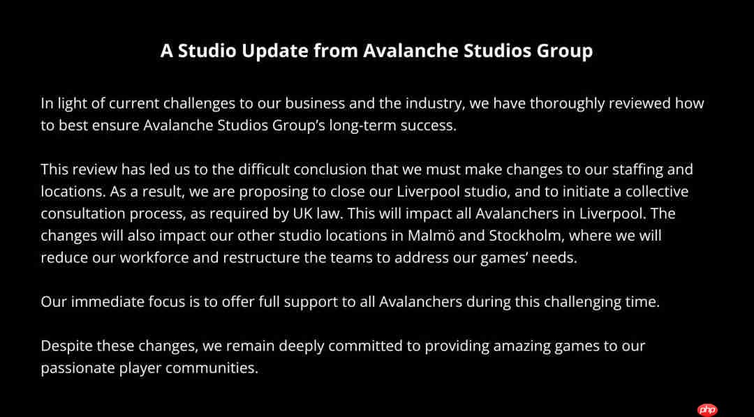 艰难决定！《正当防卫》开发商关闭英国工作室