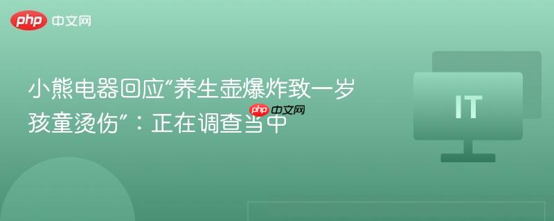 小熊电器回应养生壶爆炸烫伤孩童，事件调查中，正在调查当中