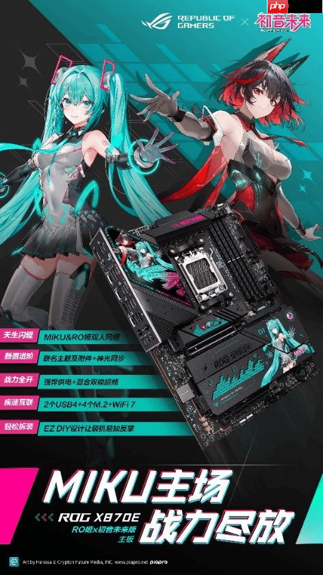 华硕X870E RO姬初音未来版主板，次元壁的冲破者，火热预约开启！
