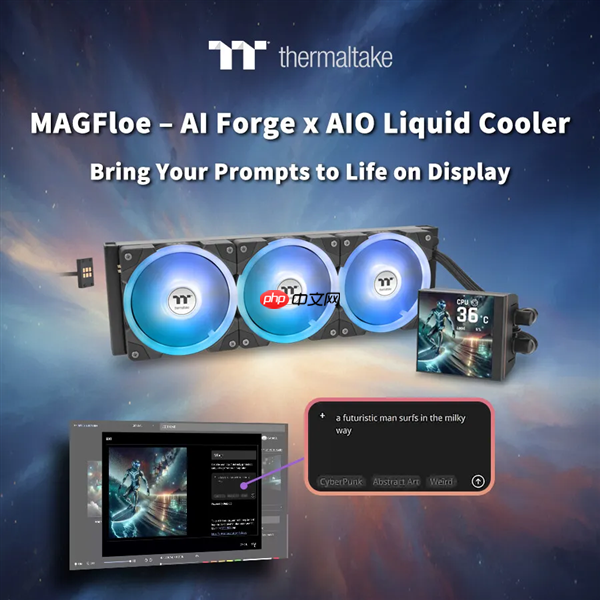 这也能用上AI!Tt为MagFloe Ultra水冷屏幕加入AI功能:实现自定义背景