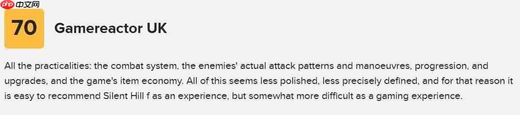 M站评分86! 《寂静岭f》媒体评分解禁