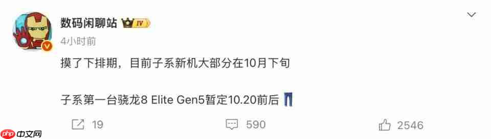 iQOO 15将在10月20日前后发布，配备更优秀2K屏幕