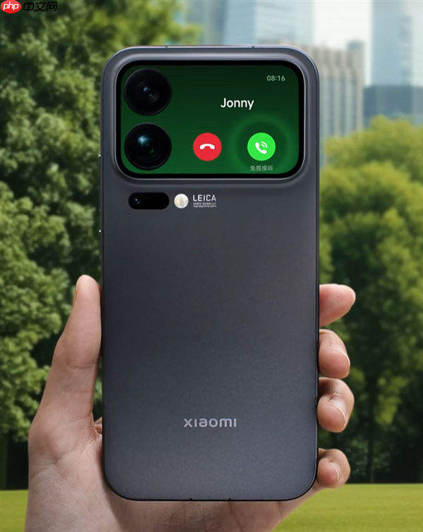 小米17 Pro系列背屏交互演示:支持自拍预览、接打电话、信息展示