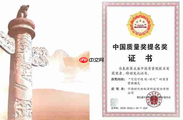 锂电行业零的突破!宁德时代获第五届中国质量奖提名奖