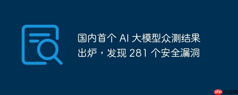 国内首个AI大模型众测结果公布，发现281个安全漏洞