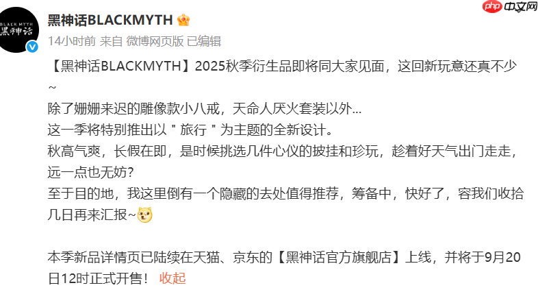 惊喜不断！ 《黑神话》多个官方周边即将上线