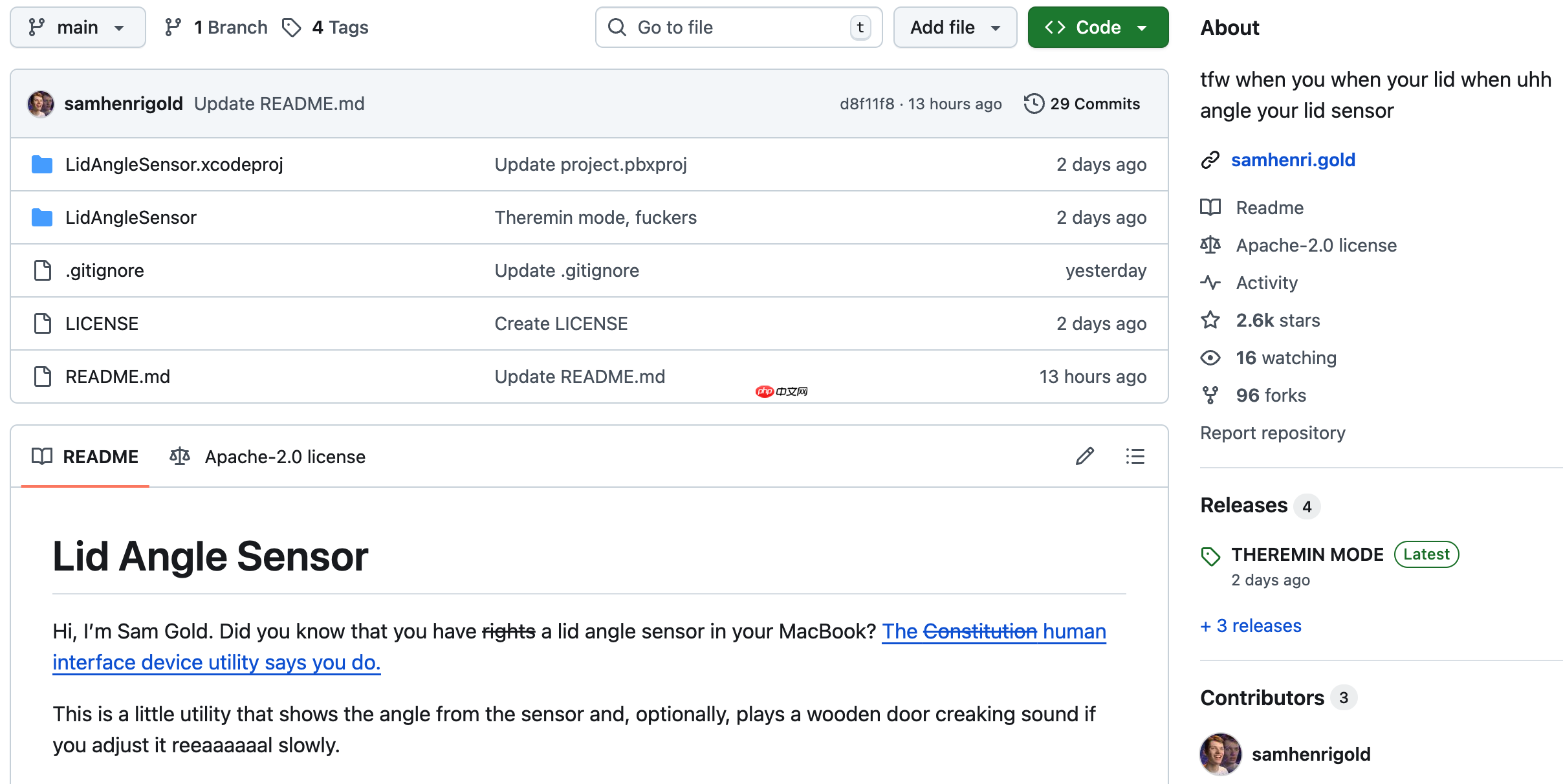 这个开源项目能让 Macbook 的开盖角度变得可视化