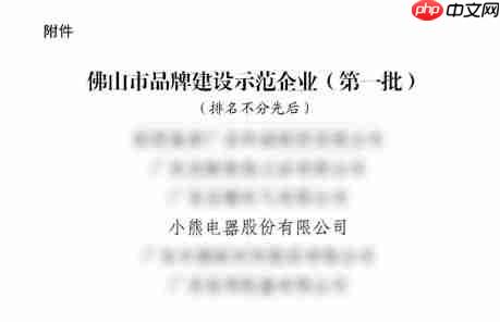 入选佛山“品牌建设示范企业”,小熊电器成“高品质”标杆
