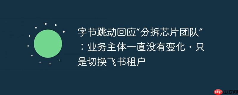 字节跳动关于分拆芯片团队的回应，业务主体稳定，飞书租户调整
