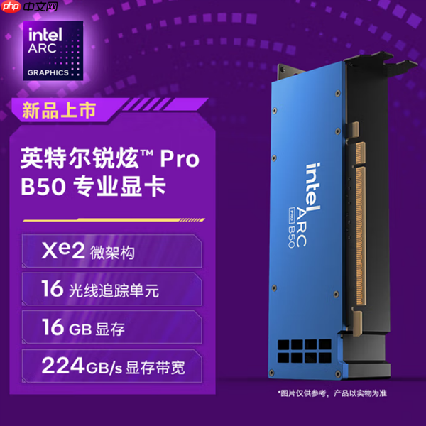 Intel锐炫Pro B50显卡国内上市:2999元!16GB大显存