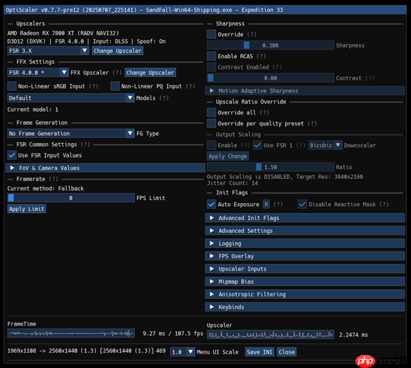 AMD RX 7800 XT使用FSR 4:《光与影》1440p超100帧高于原生