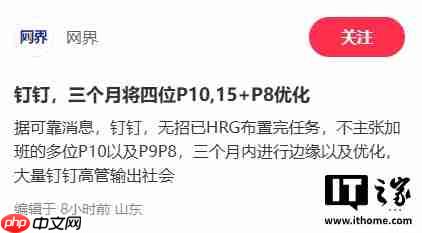 钉钉回应优化多位不主张加班高管:消息不实