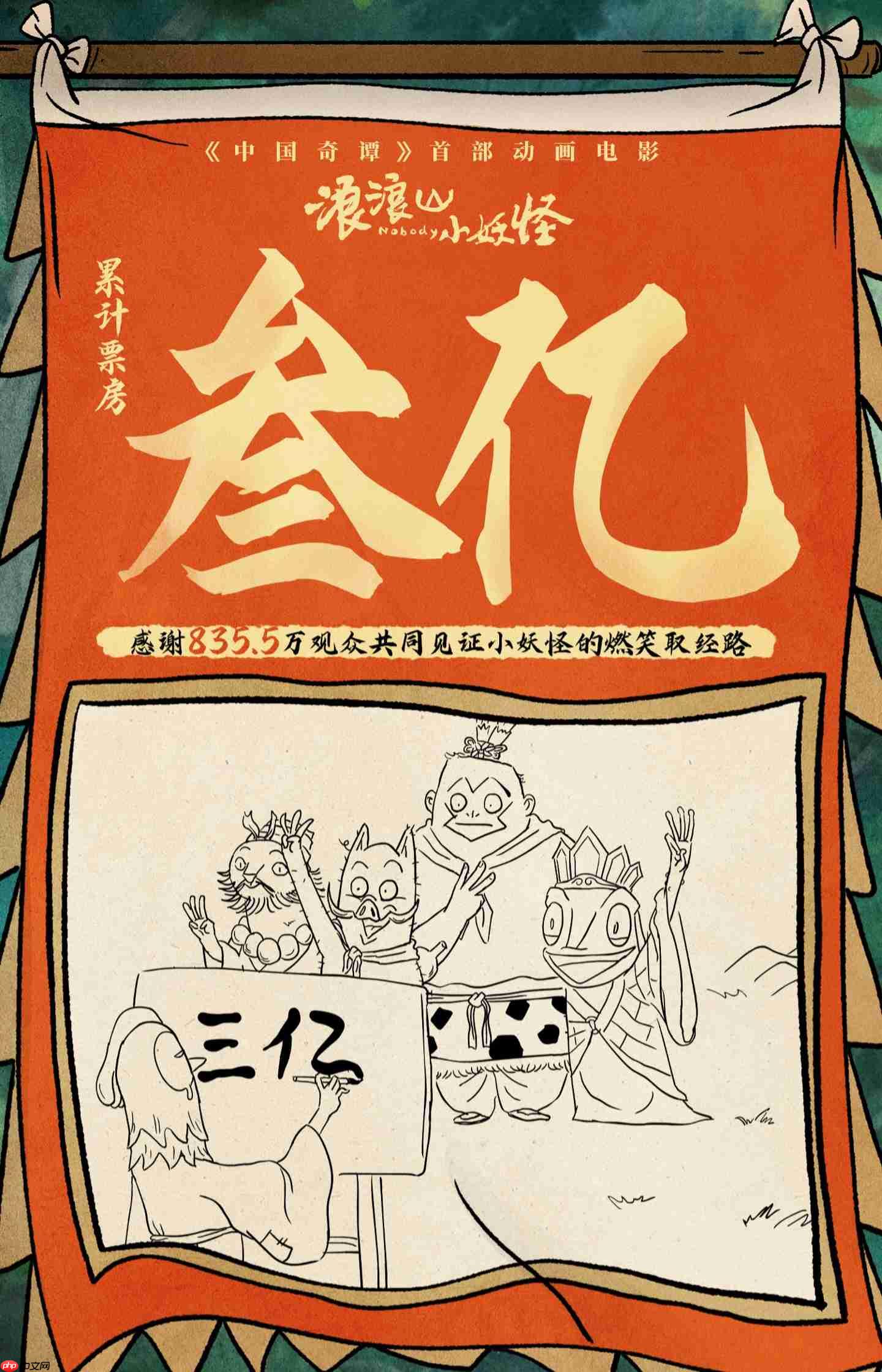 国风动画电影浪浪山小妖怪票房突破三亿大关