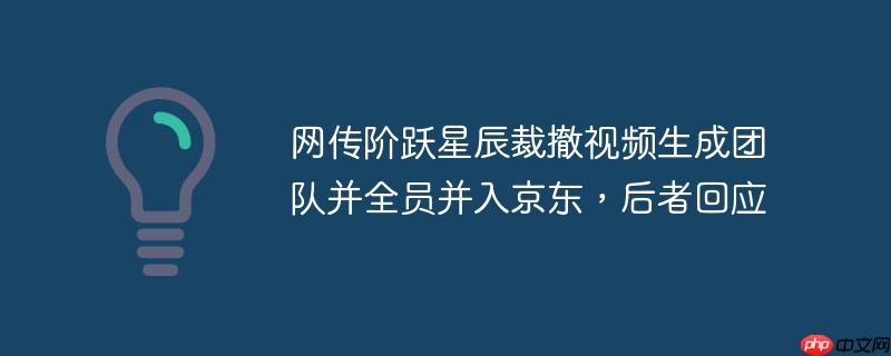 网传阶跃星辰裁撤视频团队并入京东，京东回应，消息属实