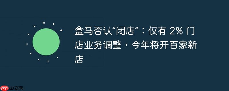 盒马回应门店调整传闻，仅微调2%业务，今年计划新开百家店
